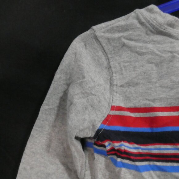 OLD NAVY | 4T | Grey Long Sleeve Shirt With Colorful Stripes | Preloved - Picture 10 of 16